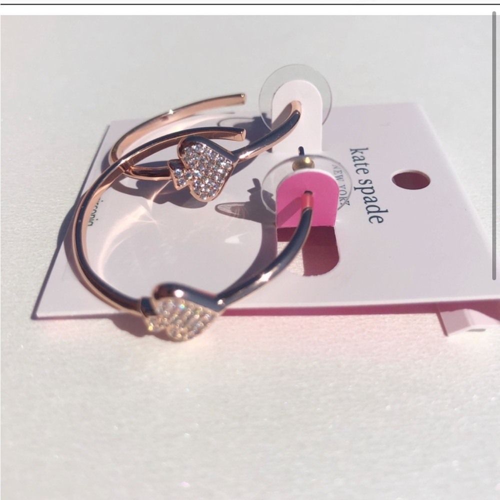 Kate Spade Everyday Spade Pave Hoops, Rose Gold NWT, Dust bag included